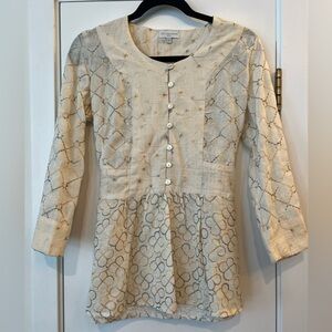 American Retro “New Delhi” blouse : size M/ Euro 42/ US 6